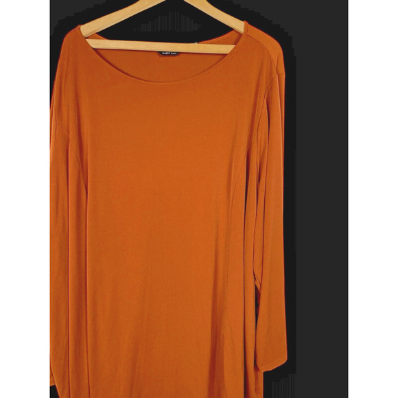 Susan Graver 5X Tunic Top Shirt Slinky Liquid Knit Burnt Orange Travel Comfort - Picture 5 of 6